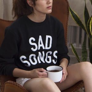 Stay at Home Club Sad Songs Black Sweater - Size XS extra small
